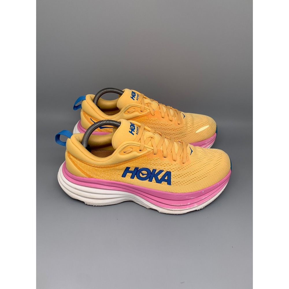 Hoka One Bondi 8 Orange Pink Running Shoes Women's Sz 9.5